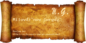 Milovánov Gergő névjegykártya
